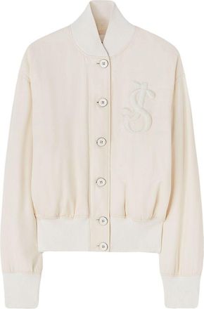 Jil Sander appliqué-logo bomber jacket - women - Viscose - 36 - White