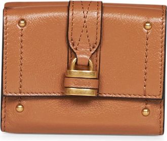 Chlo&eacute; Mini Paddington Tri-fold Portemonnee - Dames - Portefeuilles - Bruin - ONE Size - Katoen - Accessoires