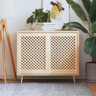 vidaXL Puertas De Armario Entramado 2 Uds Madera Pino 49,5x69 Cm Vidaxl