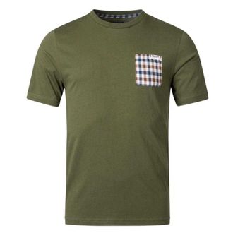 Aquascutum Heren Gecontroleerde Borstzak Actieve T-Shirt (Groen)