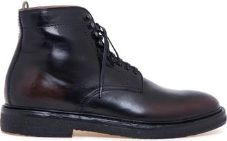 Officine Creative Hopkins Crepe 107 - Heren - Veterlaarzen - Zwart - 41 1/2 EU - Leer - Schoenen