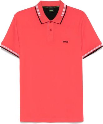 BOSS Polo con dettaglio a righe - Rosso