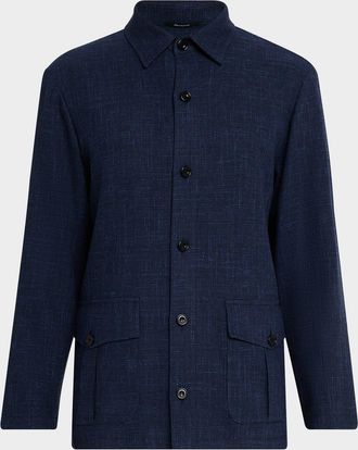 Sartorio Mens Flap-Pocket Overshirt