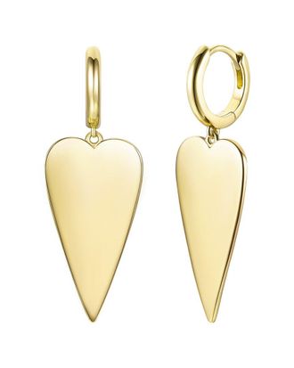 Rachel Glauber 14K Plated Heart Dangle Earrings