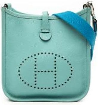 Herm&egrave;s Pre-owned Evelyne TPM - Dames - Vintage Schoudertas - Blauw - ONE Size - Leer - Vintage