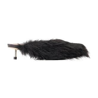 Simone Rocha Faux Fur Grip Mule Heel - female - Simone Rocha - Heeled Mules - Black - 5 UK - Shoes