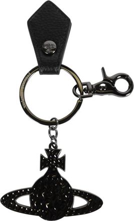 Vivienne Westwood Gehamerde Orb Sleutelhanger - unisex - Sleutelhangers & Tashangers - Zwart - ONE Size - Leer - Accessoires