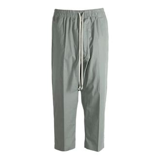 Rick Owens Wide Trousers, male, Green, Size: XL Drawstring Cropped Trousers