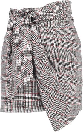 Isabel Marant Front-Knot Mini Skirt in Grey Wool