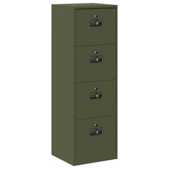 vidaXL Mueble Archivador Con Caj&oacute;n Verde Oliva 45,5 X 42 X 139 Cm Vidaxl