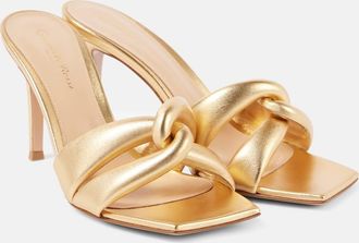 Gianvito Rossi Amour 85 metallic leather mules