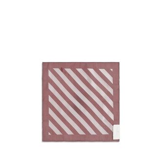 Brunello Cucinelli Striped Cotton Pocket Square - Burgundy