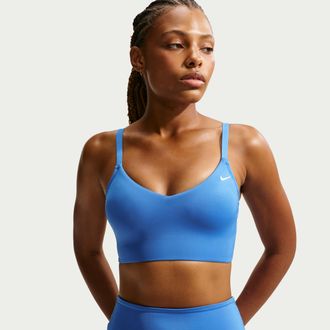 Nike Womens Swim Effortless Essential V-Neck Midkini in Blue | NESSF241-434