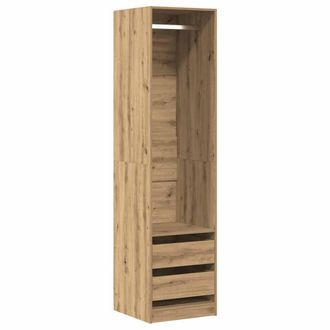 Berkfield Home Wardrobe Artisan Oak 50x50x200 cm Engineered Wood in Brown | Size: 50 x 50 x 200 cm