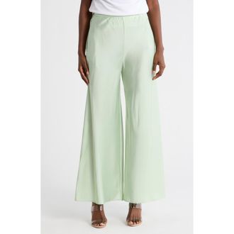 Renee C Satin Wide Leg Pants in Pistachio at Nordstrom Rack, Size X-Small