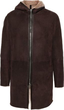 Tagliatore Wilson suede coat - men - Lamb Skin/Lamb Fur - 52 - Brown