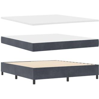 vidaXL Cama Tipo Box Spring Gris Oscuro 180 X 200 Cm Terciopelo Vidaxl