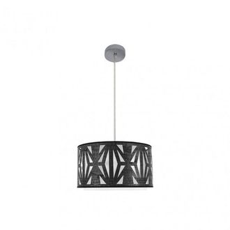 Fabrilamp Fabrilamp - Colgante Katerina 1xe27 Cromo/madera Negra Regx40x40 Cm