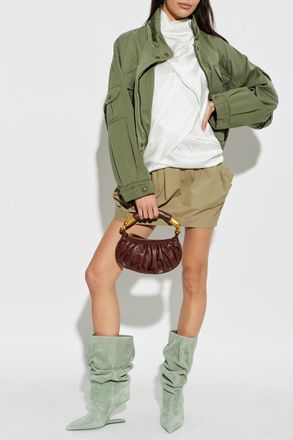 Balmain Short Skirt With Pockets, Womens, Green