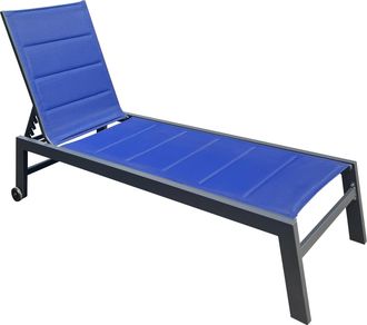 Happy Garden Happy Garden - Tumbona Barbados De Textileno Azul Oscuro Aluminio Antracita