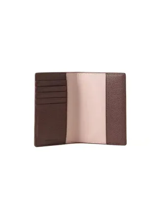 Coccinelle Grained Leather Passport Wallet - Brown