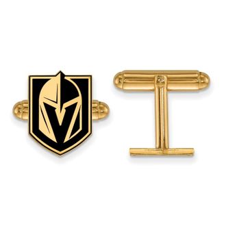 Diamond2Deal Sterling Silver Yellow Gold Plated Vegas Golden Knights Cuff Links