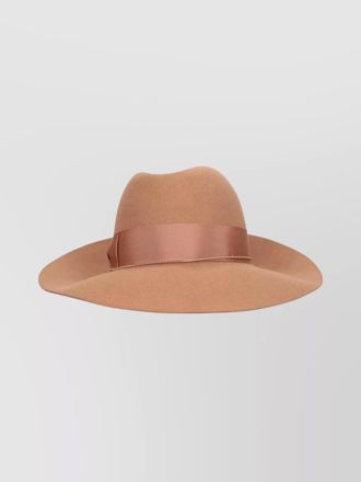 Borsalino stylish wide brim hat with ribbon detail