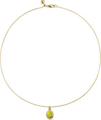 Monica Vinader Birthstone Locket Necklace in 18Ct Gold Vermeil /Peridot at Nordstrom