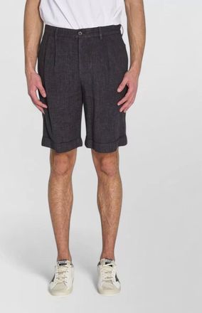 Barena linen blend wide-leg tailored shorts