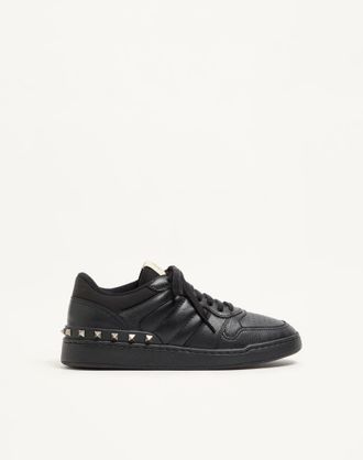 Valentino Garavani Freedots Trainer In Kidskin And Nappa Calfskin With Stud Detail