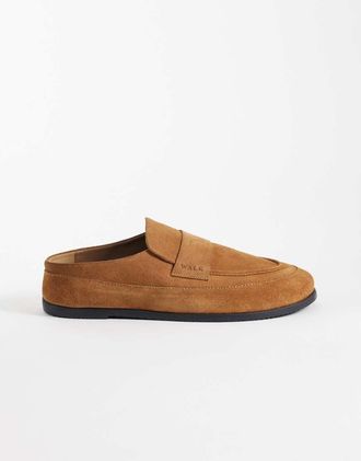 WALK LONDON Walk London - Track - Sabot in camoscio color cuoio con suola sagomata-Marrone