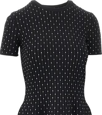 Emporio Armani Polka-Dot Knit Dress - Black