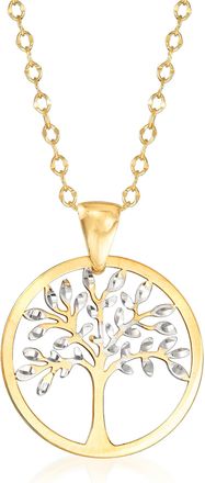 Ross-Simons Italian 18kt 2-Tone Gold Cut-Out Tree Of Life Pendant Necklace