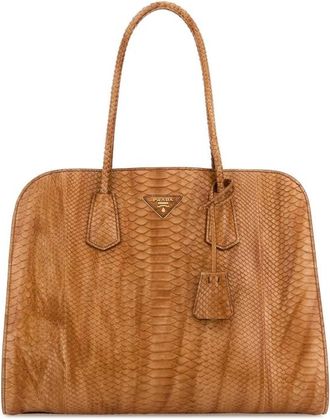 Prada Orange Leather Shopping Bag