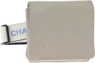 Chanel Pre-owned Belt Bags, female, Gray, Size: ONE SIZE Pre-owned Nylon Crossbody Belt Bag