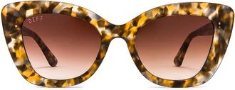 DIFF Eyewear Raven Sunglasses In Sea Turtle Tortoise And Brown Gradient