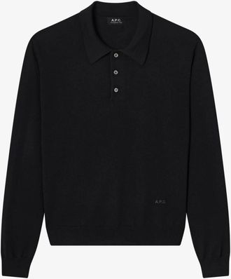 A.P.C. Polo Riou - Heren - Ronde hals truien - Zwart - S - Truien & Vesten