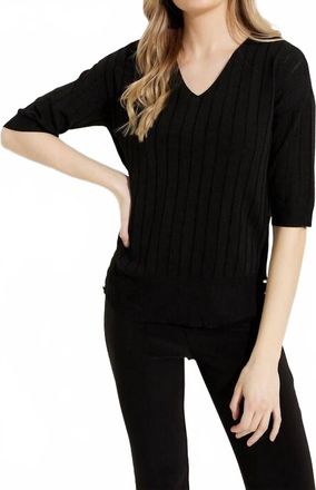 Joseph Ribkoff 3/4 Sleeve Tunic Top In Black