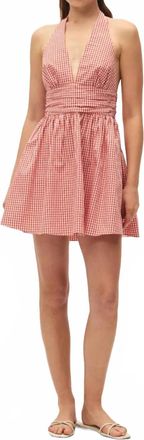 Elodie Celia Gingham Mini Dress In Coral Red
