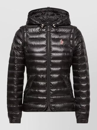 Moncler karura hooded short down jacket detachable sleeves