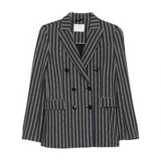 Circolo 1901 Gestreepte Double-Breasted Blazer - Dames - Blazers - Veelkleurig - L - Leer - Jassen