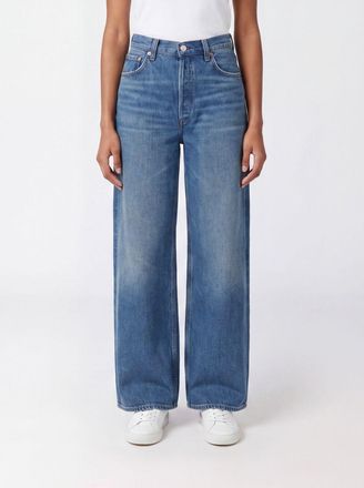 A Gold E Rounded Baggy Mid-Rise Jeans in Lyocell Denim