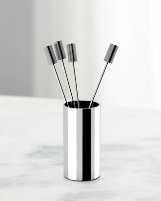 ANNA new york Striations Cocktail Picks in Holder, Set of 4