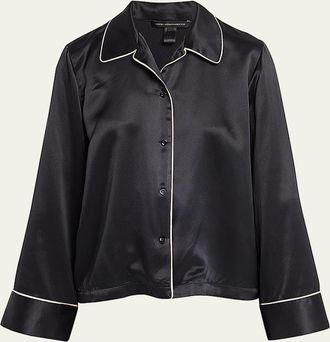 Kiki De Montparnasse Kiki Button-Down Silk Lounge Top