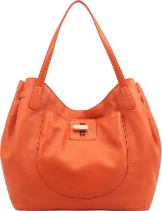 Paul Costelloe Womens Bolivar Leather Shoulder Bag - Orange - One Size