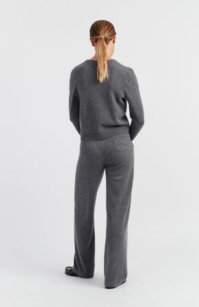 Chinti and Parker Pure Cashmere Cropped Sweater in Mid Grey Melange at Nordstrom, Size X-Small