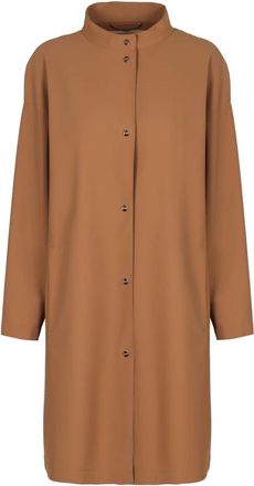 Herno Stijlvolle stoffen jas met zakken - Dames - Mantel - Bruin - L - Jassen