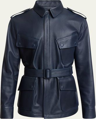Givenchy Mens Leather Safari Jacket