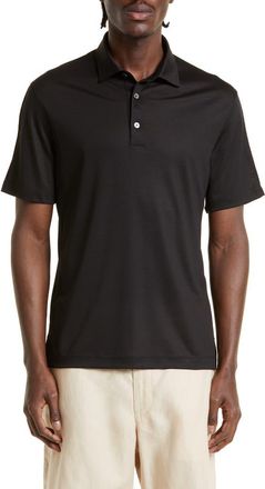 Ermenegildo Zegna High Performance Wool Polo in Black at Nordstrom, Size Xx-Large
