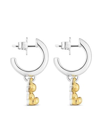 Tous bear-charm hoop earrings - women - 18kt Gold Plated Metal/Silver Plated - One Size - Grey